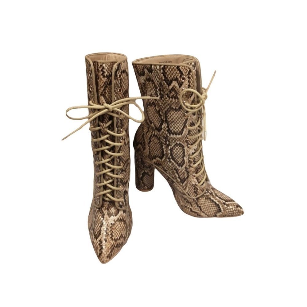 Fashion Nova Snake Skin Boots ~ Size 8 ~ NEW